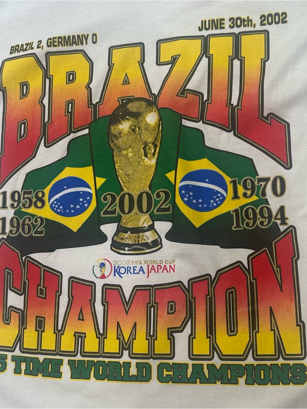Vintage Y2K 2002 FIFA World Cup Brazil Graphic Tee